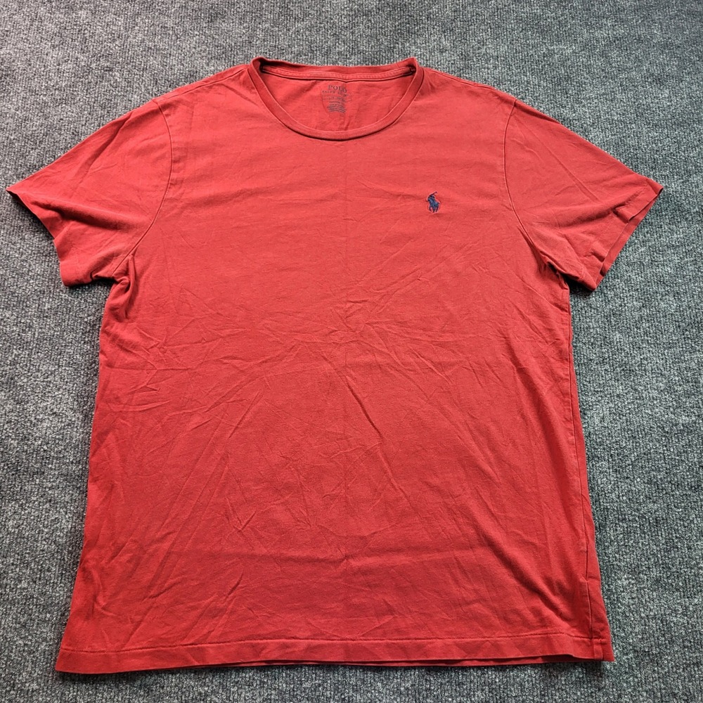 Polo Ralph‎ Lauren Mens T-Shirt Custom Fit Red Short Sleeve Casual Top